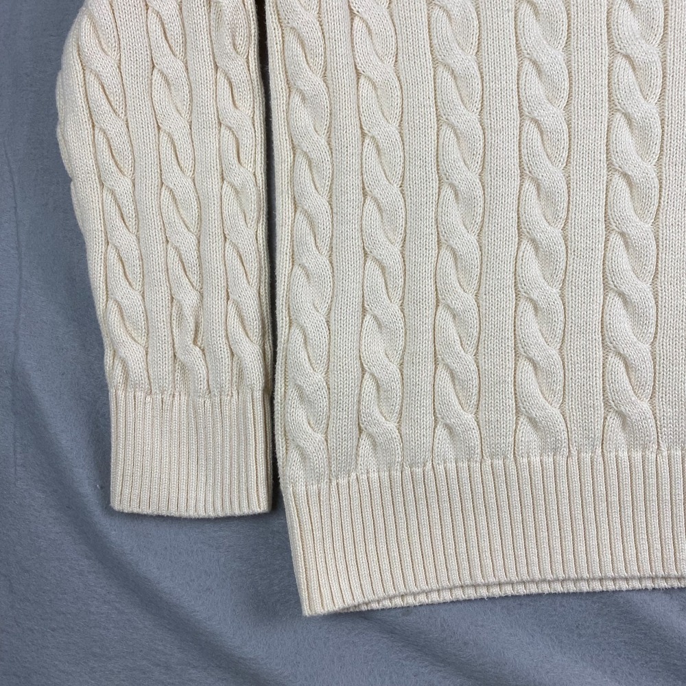 Polo Ralph Lauren Mens Sweater 4XB Cable Knit Cotton fisherman Preppy - Picture 14 of 16
